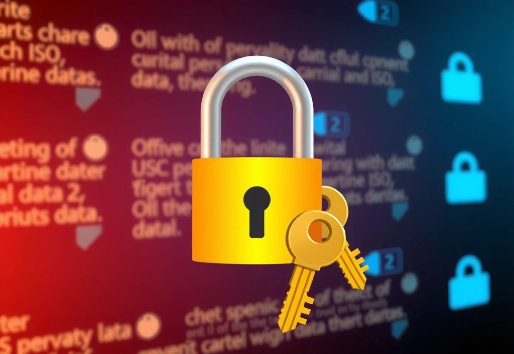 Illustration eines sicheren Schlosses mit mehreren Schlüsseln, die den Schutz von persönlichen Daten symbolisieren.